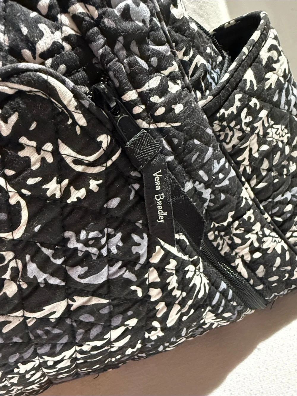 Vera Bradley Black & White Quilted Weekender Travel Bag